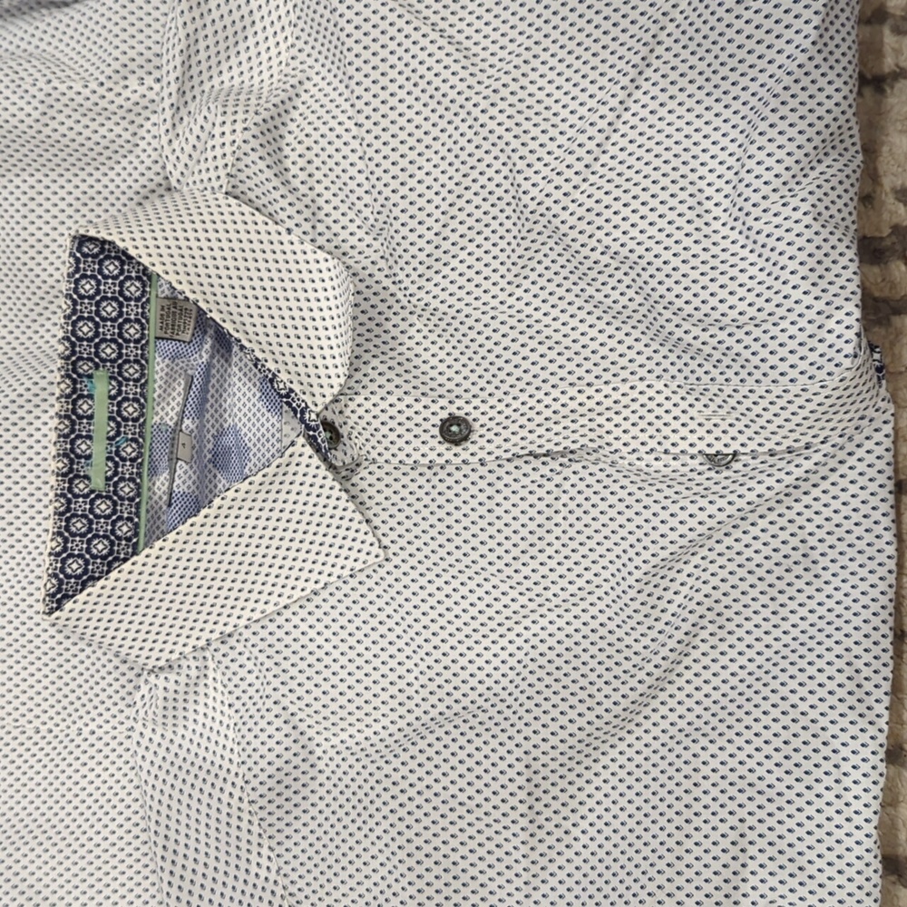 Ted Baker London blue and white pattern dress shirt